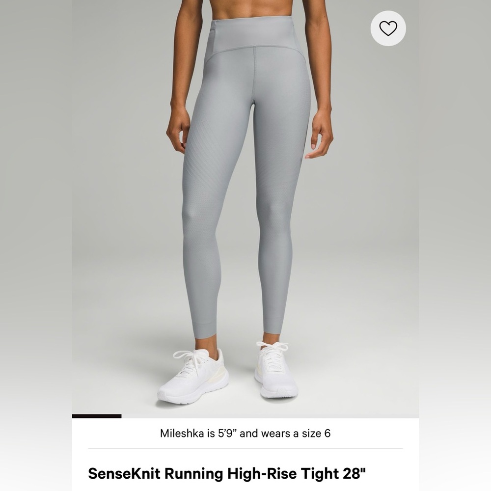 Lululemon Gray High-Rise Running Tights